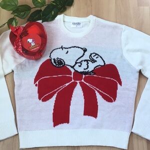 Snoopy Valentine’s Bow Sweater ❤️ + Socks in Heart Shaped Box / Peanuts
